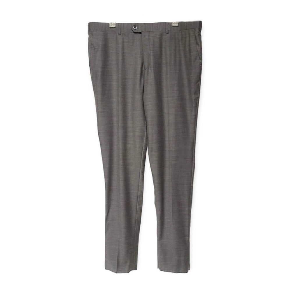 Zanetti Grey Flat Front Wool Porto Suit Dress Pant